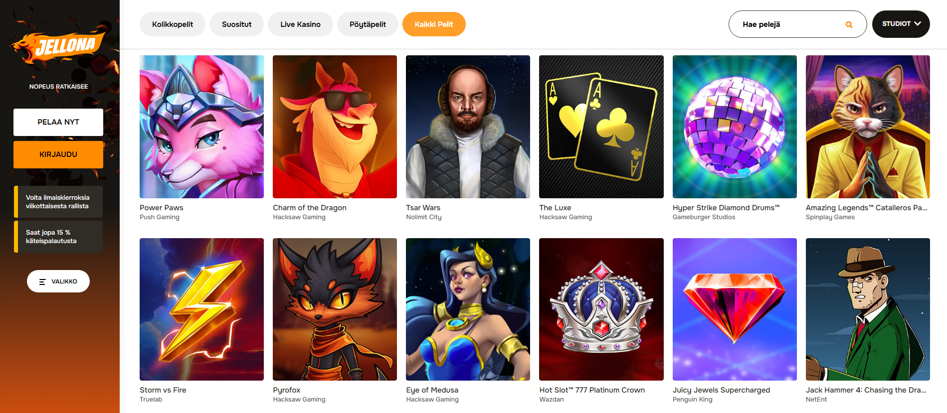 Jellona Casino Games