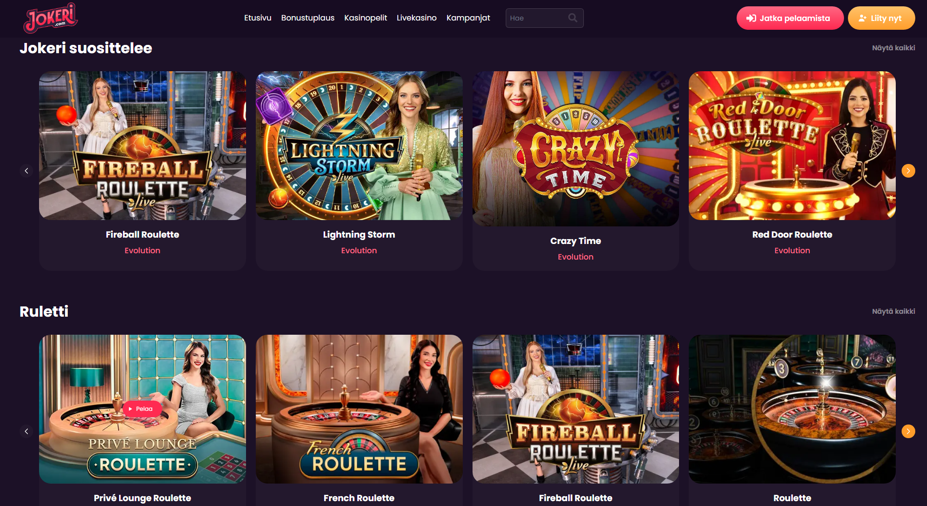 Jokeri Casino Live