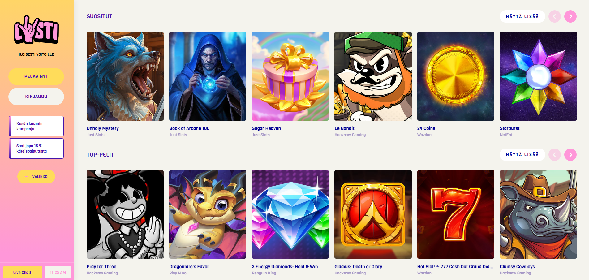 Lysti Casino Games