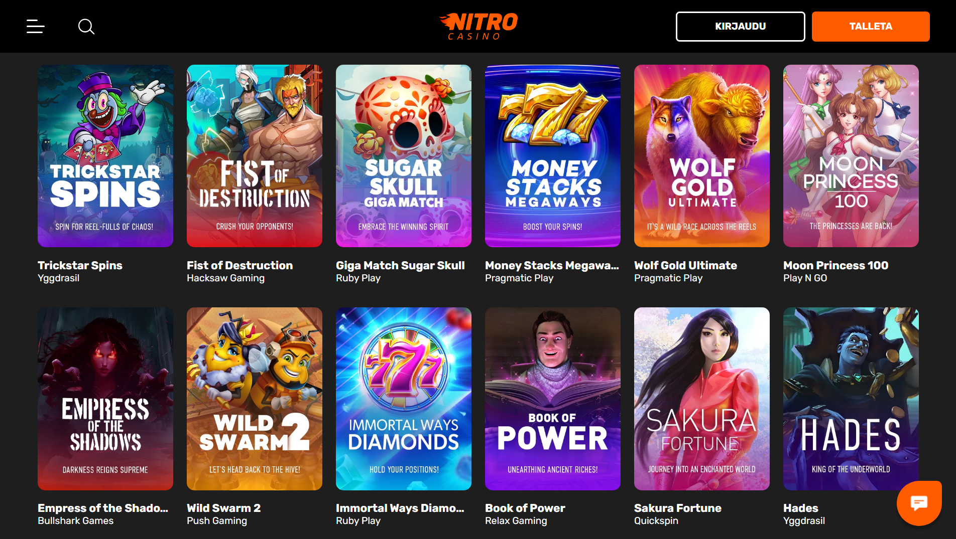 Nitro Casino Games