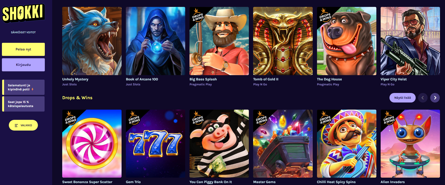 Shokki Casino games
