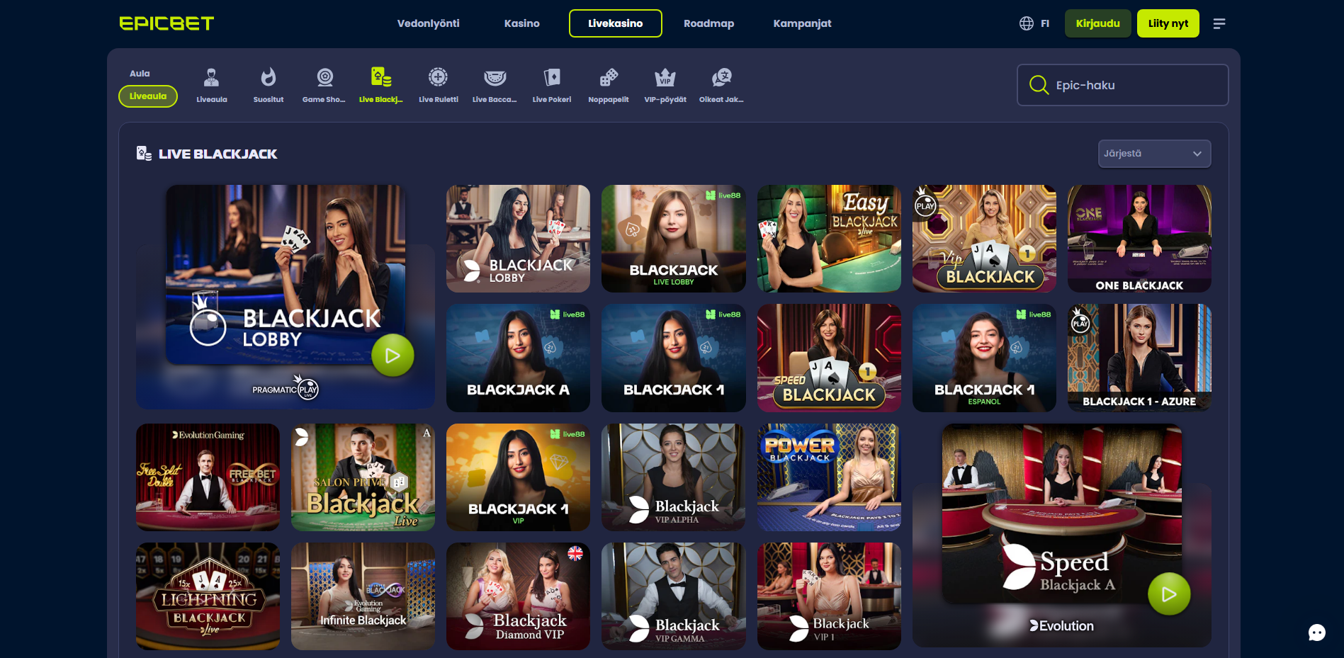 epicbet live casino