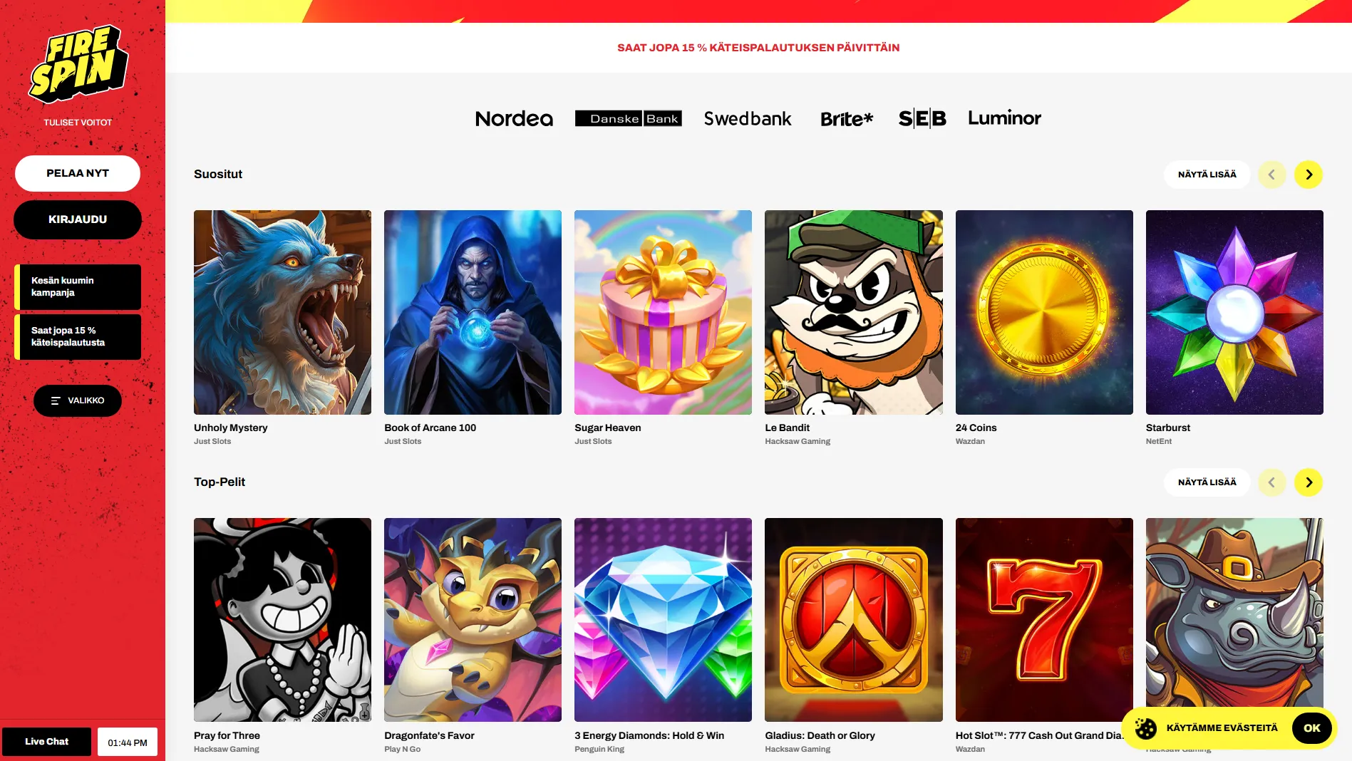 fire spin casino sports