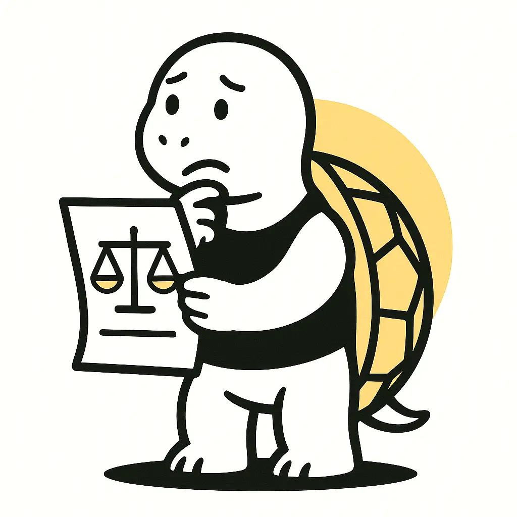 Kilpikonna, joka pit&auml;&auml; k&auml;dess&auml; paperia, jossa vaakan kuva