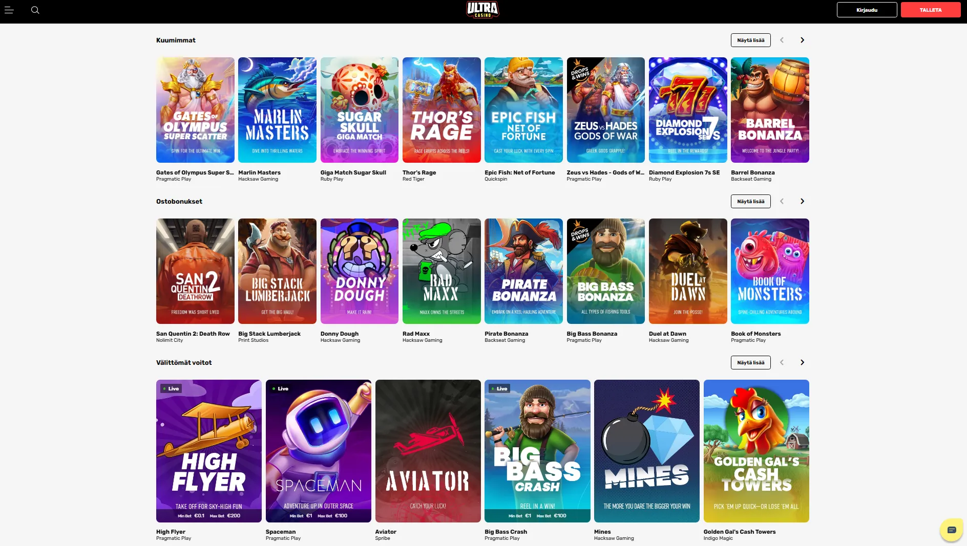 ultra casino sports